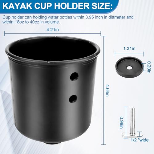 Kayak Track Mount Cup Holder and Phone Holder for Watercraft