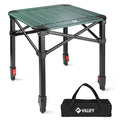 VILLEY Green Medium Folding Camping Table - Portable Aluminum Outdoor Square Table