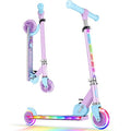 Kids Foldable Light-Up Scooter - Purple, Adjustable Height, 2 Wheels, Lightweight for Ages 3-12