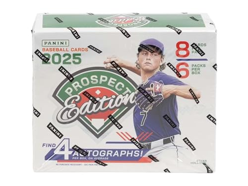 2025 Panini Prospect Edition Baseball Trading Card Box with 4 Autographs
