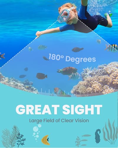 Kids Swim Goggles with Soft Nose Cover, Anti-Fog, Wide View - Blue