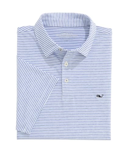 Men's Bradley Stripe Sankaty Polo - Yacht Blue, Large - Vineyard Vines