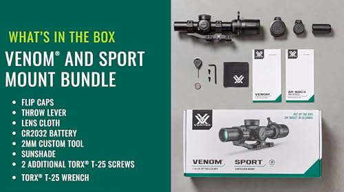 Vortex Venom 1-6x24 Second Focal Plane Riflescope with Sport Mount Bundle