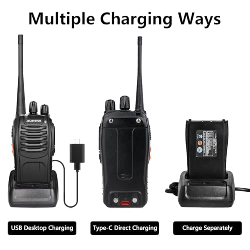 BAOFENG BF-888S Walkie Talkies 20 Pack Long Range Two-Way Radios with Flashlight, Type-C Battery, VOX, Frequency Copy, Family & Outdoor Use