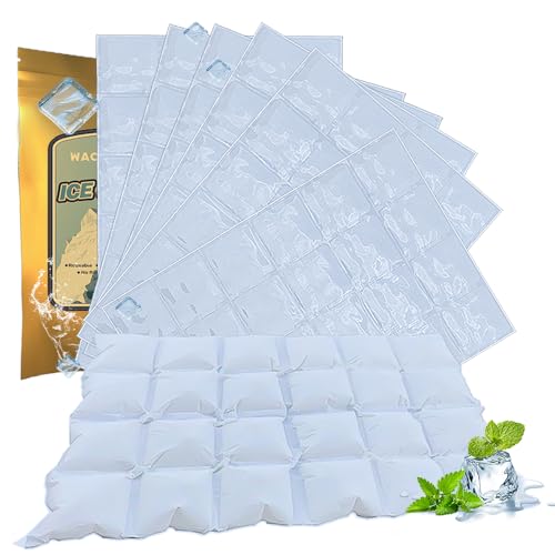 Reusable Ice Sheets for Coolers - 6PCS White Ice Pack Sheets for Camping & Lunch