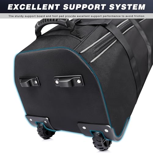 CHAMPKEY Golf Travel Bag with Hard Top & Oversized Wheels – Premium Oxford Fabric 53 Inch
