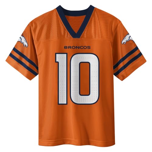 Youth Denver Broncos #10 Bo Nix Orange Home Football Jersey - Sizes 4-18, Brand Outerstuff