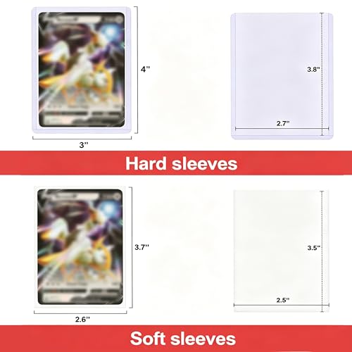 UV-Protected Card Sleeves Bundle - 200 Rigid Top Loaders + 200 Soft Sleeves