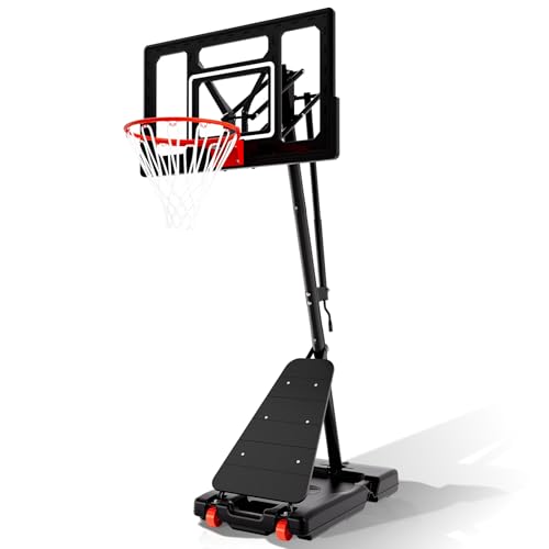 BACKYARD BLITZ Portable Adjustable Basketball Hoop with 40-Inch Backboard - Black, 5.5-10FT Height Range