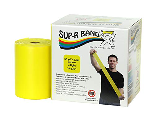CanDo Sup-R Latex-Free Exercise Band 50 yd Roll X-Light Yellow - Physical Therapy