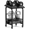 Heavy-Duty Dumbbell Rack with Wheels for Adjustable Weights and Kettlebells