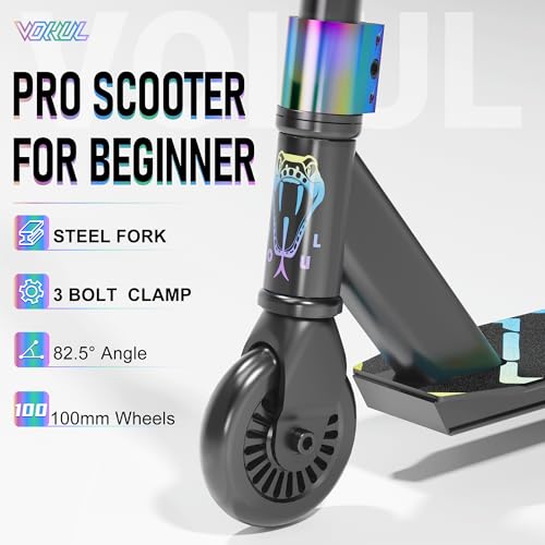 VOKUL Rainbow Pro Stunt Scooter for Kids Teens - High Performance Trick Scooter