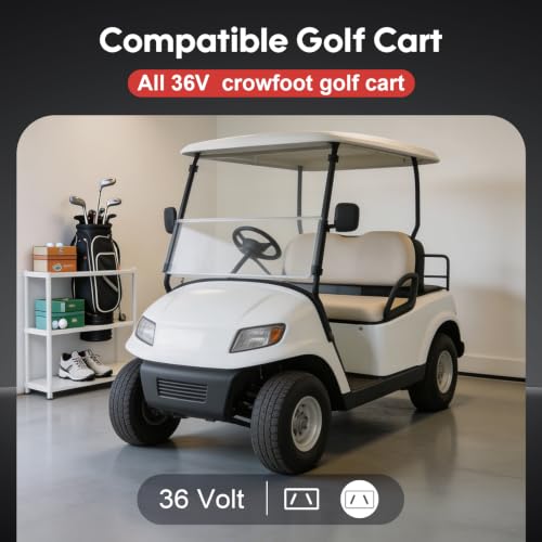 36V 18A Lead Acid Golf Cart Battery Charger for Club Car, EZGO & Yamaha - Waterproof & Portable with Trickling Mode