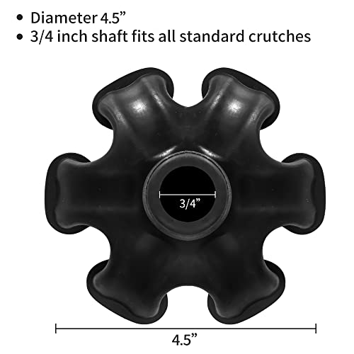 Heavy Duty Rubber Cane Tips 3/4 Inch Self-Standing Replacement Foot for Walking Canes