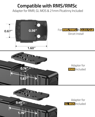 CVLIFE Green Dot Solar for RMS/RMSc Pistols, Adjustable Brightness