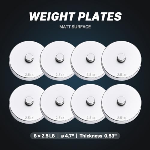Northdeer 2.0 Upgraded Adjustable Steel Dumbbell Weight Plates 2.5 lbs x 8 Silver