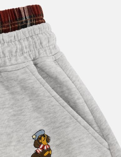 X-Small Embroidery Puppy Wide Leg Sweatpants - Grey Unisex Joggers