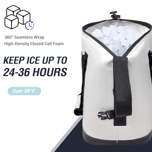 Buffalo Gear 24QT Fish Cooler Bag & Kill Bag White - Insulated Waterproof Fishing Storage