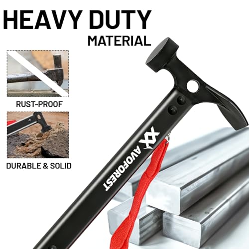 Black 20 Pcs Tent Stakes with Hammer Camping Ground Anchors & Storage Bag