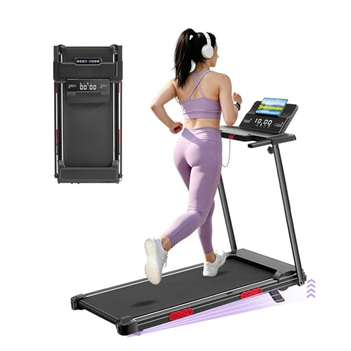 Compact Walking Pad Treadmill with Handle Bar & Incline for Home Exercise