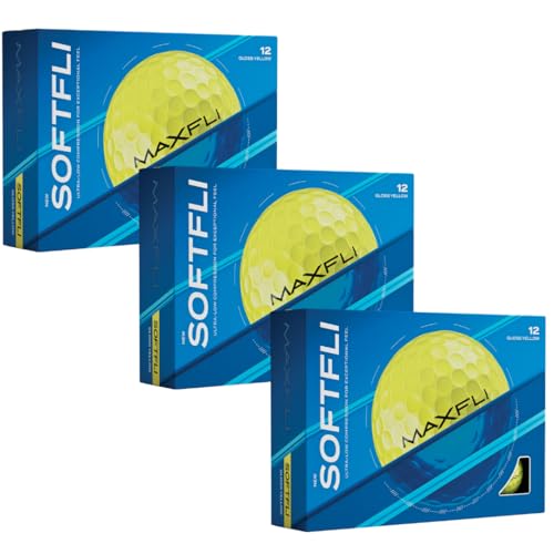 Maxfli SoftFli Golf Balls 36-Pack - Low Compression, Durable Yellow Golf Balls for Distance & Control