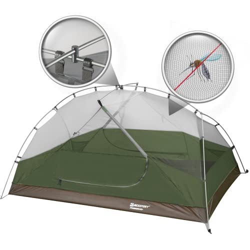 Bessport 3 Person Green Camping Tent - Lightweight Waterproof Backpacking Shelter for 3-4 Seasons