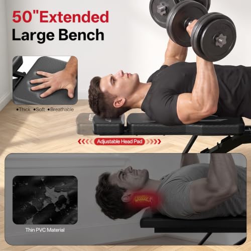 Joroto Adjustable Foldable Weight Bench Black – Home Gym Workout Station