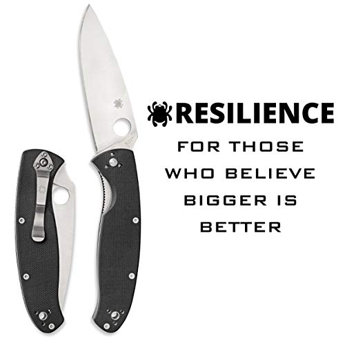 Spyderco Resilience Folding Pocket Knife, PlainEdge - Durable EDC Knife