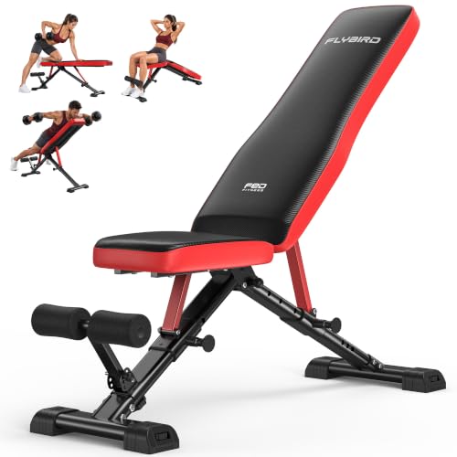 FLYBIRD C-FB299 Adjustable Weight Bench for Full Body Home Gym, Incline Flat Decline