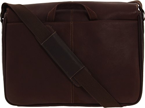 Kenneth Cole REACTION Colombian Leather Slim Business Messenger Bag Dark Brown