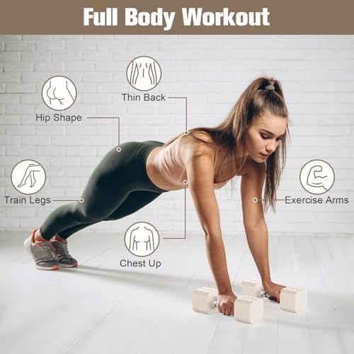 Hezeyferg 11LB Adjustable Dumbbell Set for Home Gym Beige - 22LB Pair