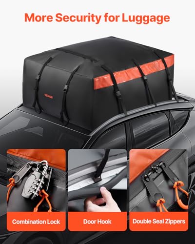 VEVOR Waterproof Car Roof Cargo Bag 23Cu Ft Universal Luggage Storage