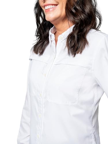 Insect Shield Women's Elements Lite Long Sleeve Mosquito Repellent Shirt - Medium White