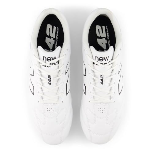 New Balance Unisex 442 Team FG V3 Soccer Cleats - White/Black 10.5 Women / 9 Men