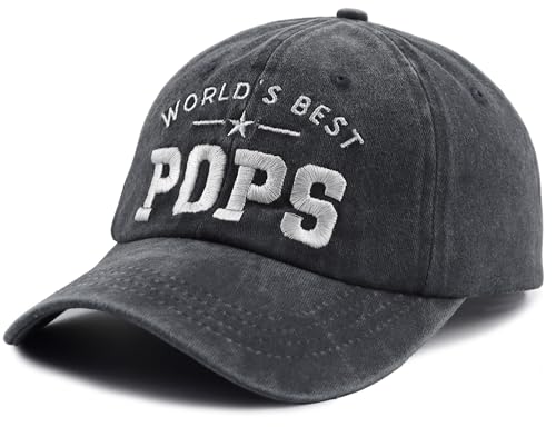 Adjustable Embroidered Papa Baseball Cap - Black, One Size - Men's Hats
