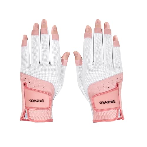 Women's Pink Open-Finger Golf Gloves Small Breathable Sweat-Absorbing Fit