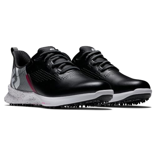 FootJoy Women's FJ Fuel Golf Shoes - Previous Season Style Black Grey Pink, Water-Resistant Support