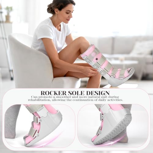 Tall Pink Air Cam Walker Boot for Broken Foot - Large Size, Support & Comfort
