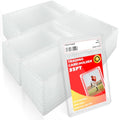 100 Pack Trading Card Holders with Label Area - 35PT Capacity for Standard 2.6x3.5 Inch Cards