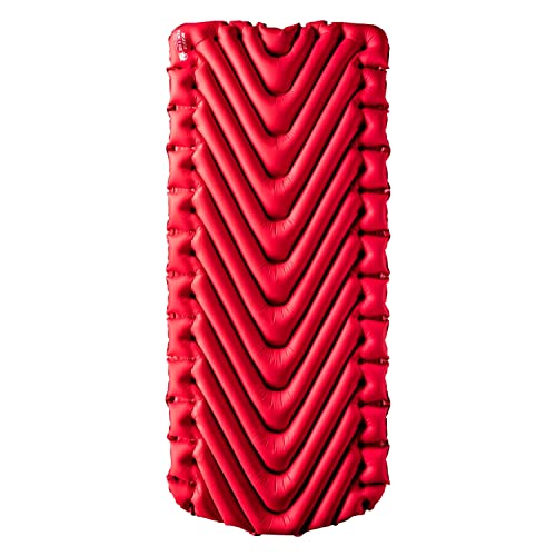 Klymit Insulated Static V Luxe Sleeping Pad - Lightweight Inflatable Camping Mattress for Backpacking & Hiking - Red - Sleeping Pad / Insulated
