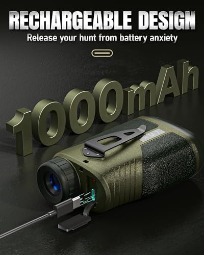 TAKENJOY Laser Rangefinder for Hunting 1200Y, Brighter Black Reticle, Waterproof