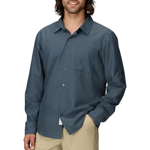 Men's UPF 40 Long Sleeve Shirt - Thunderhead Large Lightweight Breathable