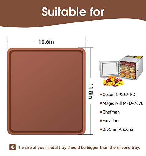 Silicone Dehydrator Sheets with Raised Edges for Fruit Leather & Food Drying