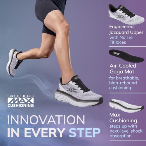 Skechers Women's Max Cushioning Endeavour Kauska Sneakers 8.5 White Black