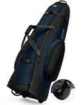 OutdoorMaster Large Blue Golf Travel Bag with Reinforced Wheels & Foldable Design