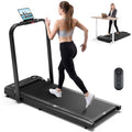 THERUN Under Desk Walking Treadmill with Foldable Handle Bar — Black / Remote Control