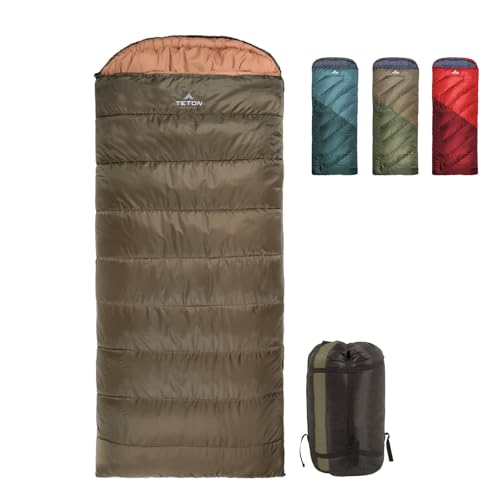TETON Sports Celsius Regular Green Sleeping Bag 0°F for Adults & Kids
