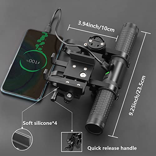 Redcomets 2400 Lumens Bicycle Front Light with USB Rechargeable Power Bank & Phone Mount