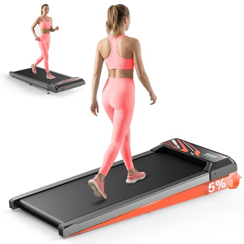 Under Desk Treadmill with Incline Pad - 2.5HP Compact Walking Machine for Home Office