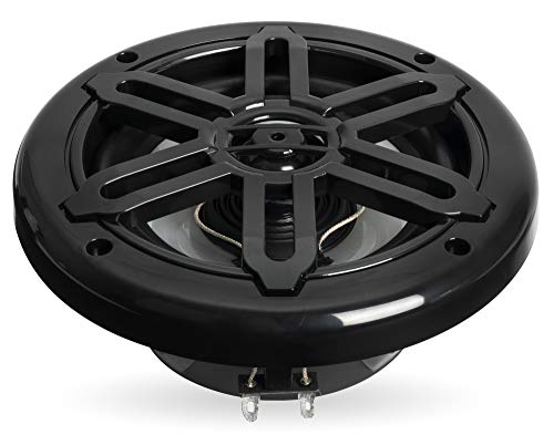 BELVA 6.5-Inch 2-Way Marine Coaxial Speakers with Multi-Color LED - Black, 500W Peak